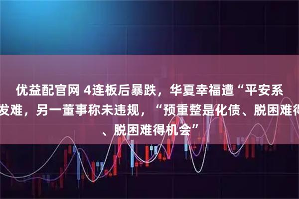 优益配官网 4连板后暴跌，华夏幸福遭“平安系”董事发难，另一董事称未违规，“预重整是化债、脱困难得机会”