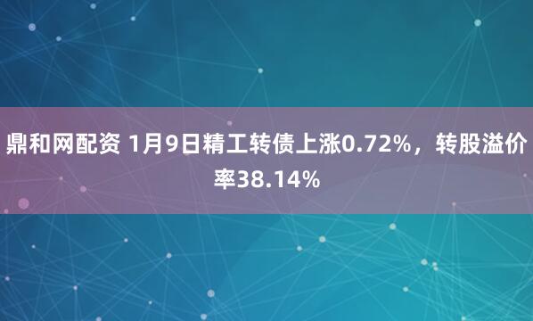 鼎和网配资 1月9日精工转债上涨0.72%，转股溢价率38.14%